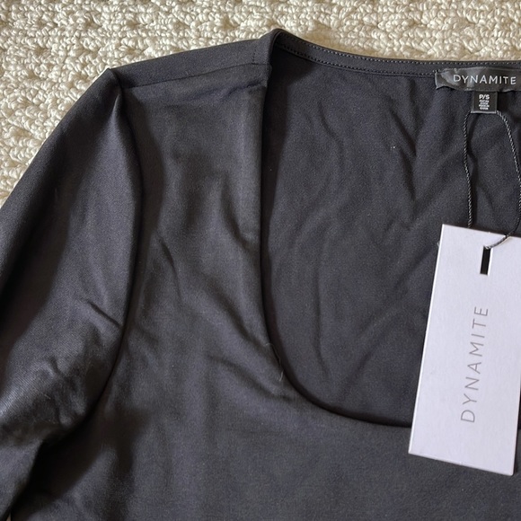 DYNAMITE NWT Maren Sculpt Long Sleeve Square Neck Bodysuit Size SMALL NEW - Picture 5 of 15